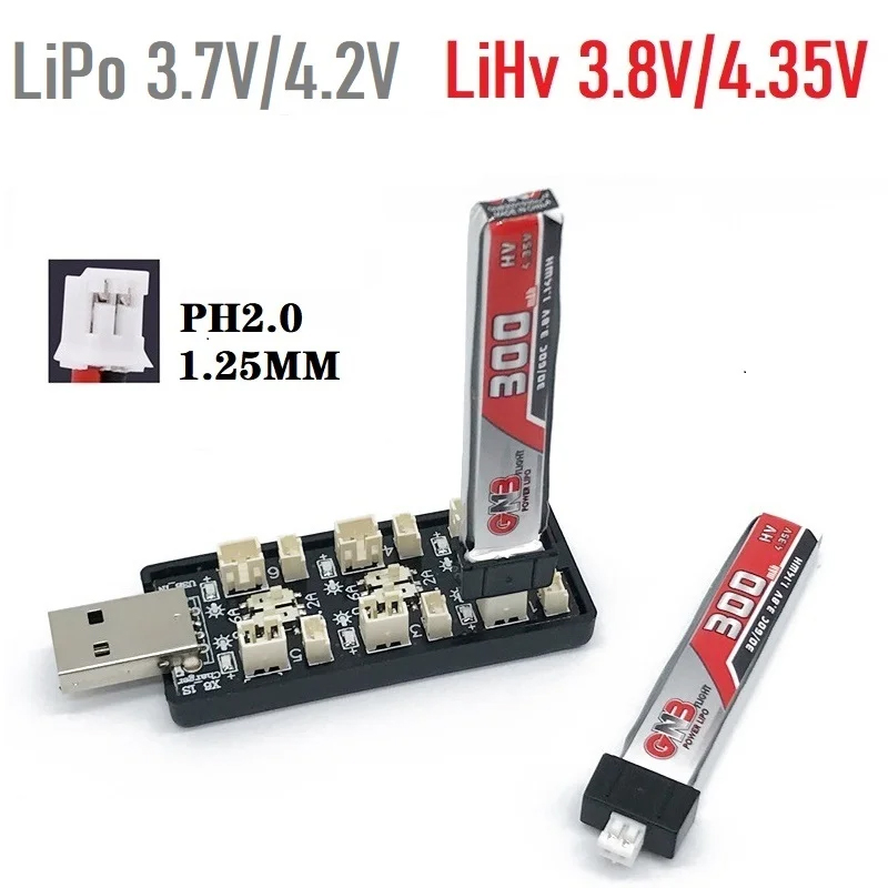 6CH USB 1S LiPo/LiHv 3.7V/4.2V - Drone Battery Adapter 评论和价格